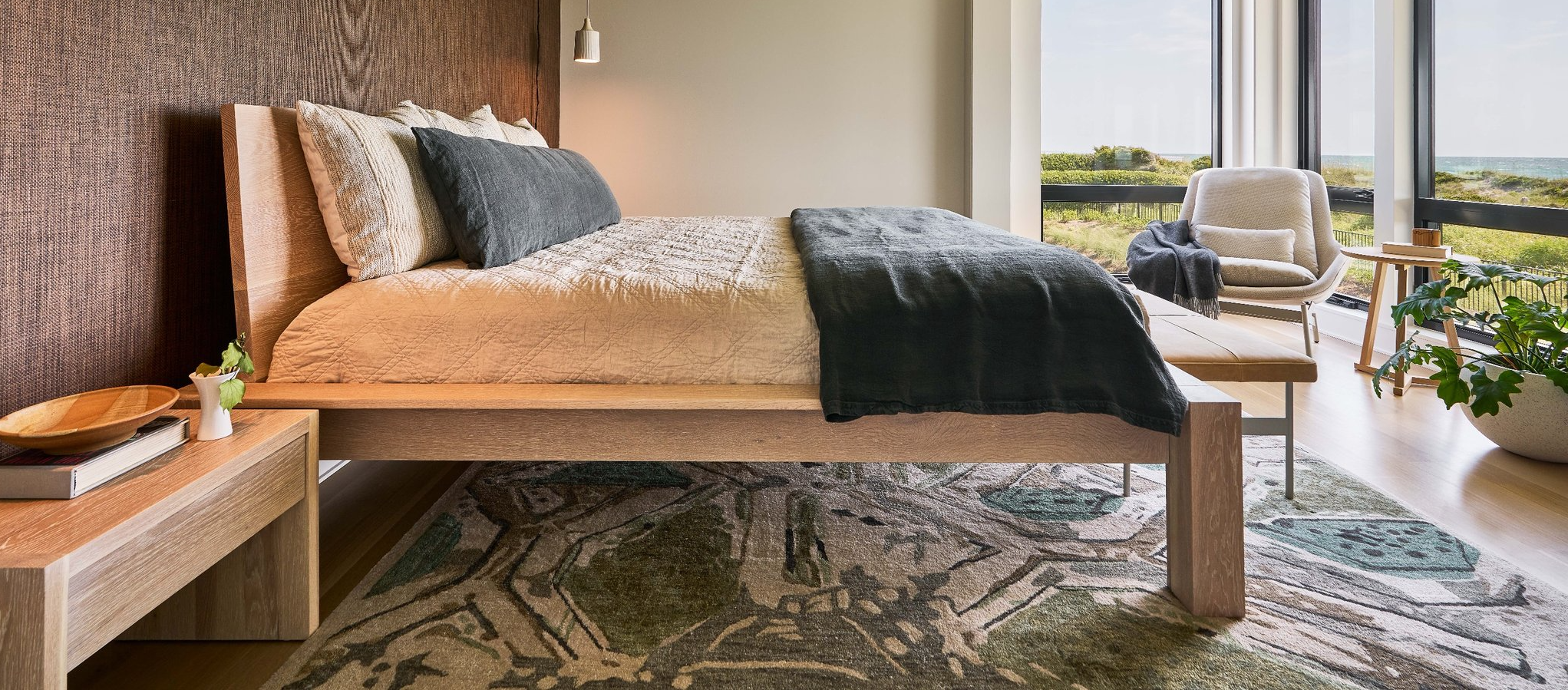Custom built wooden bed frame