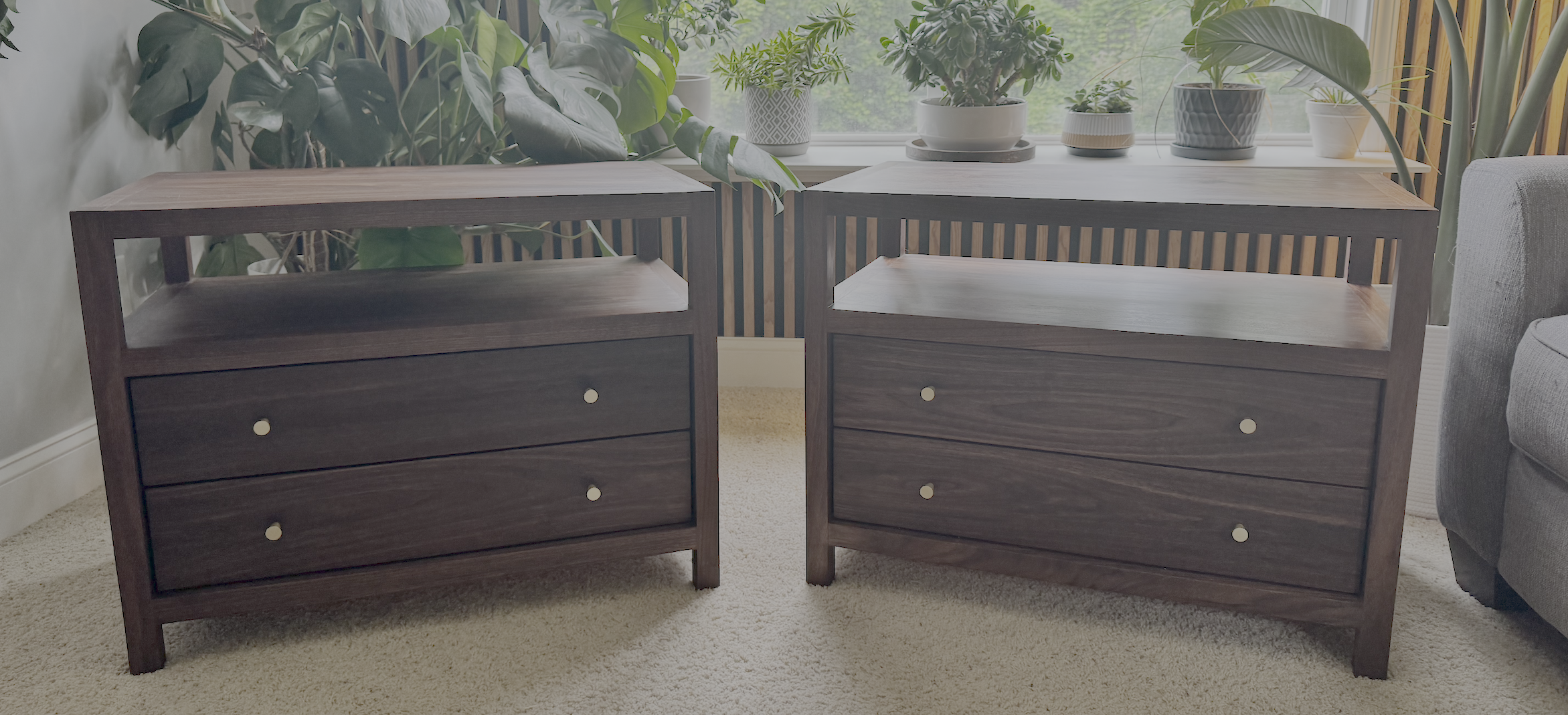 Custom wooden nightstands