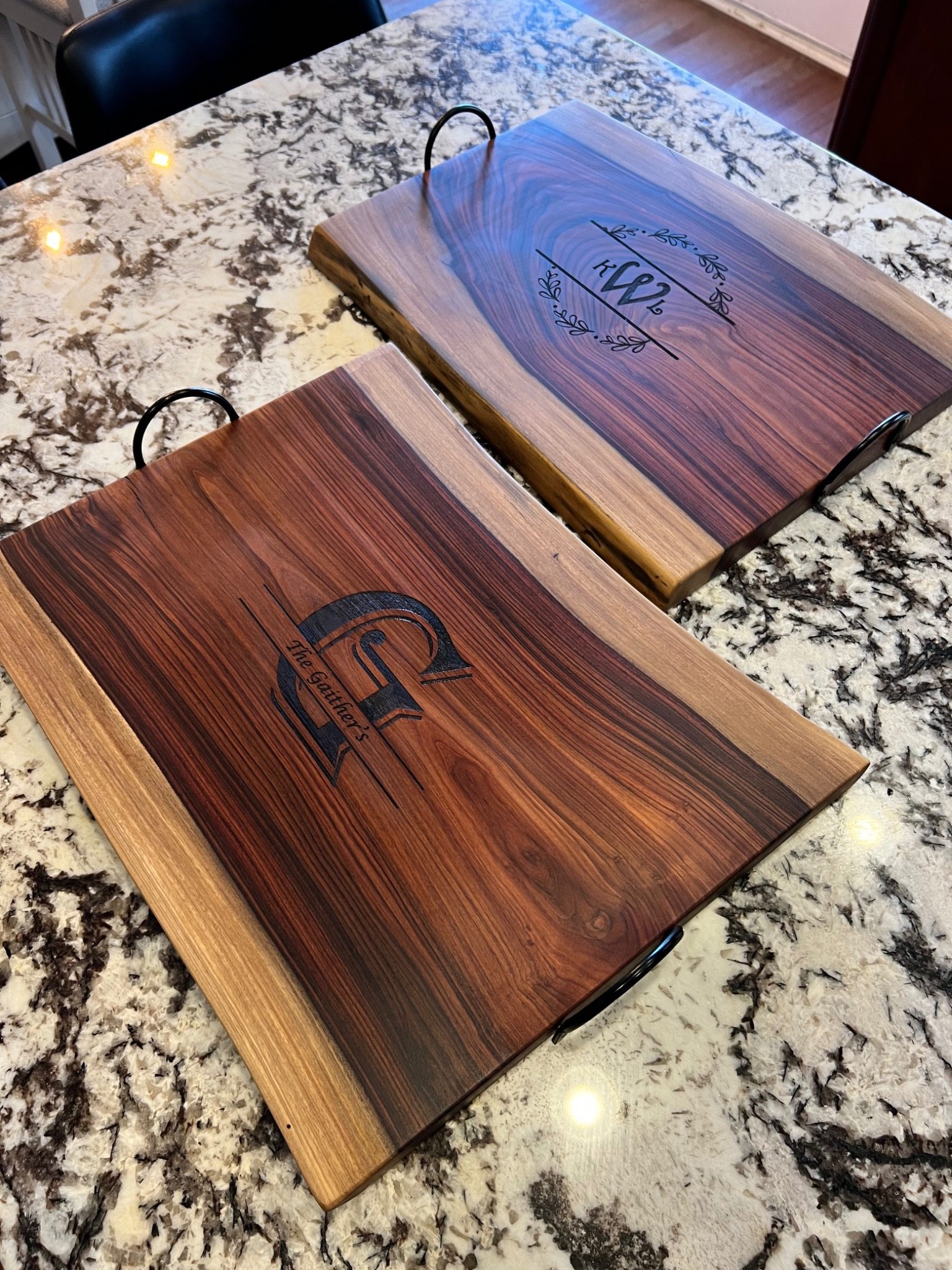 Engraved Walnut Charcuterie Boards