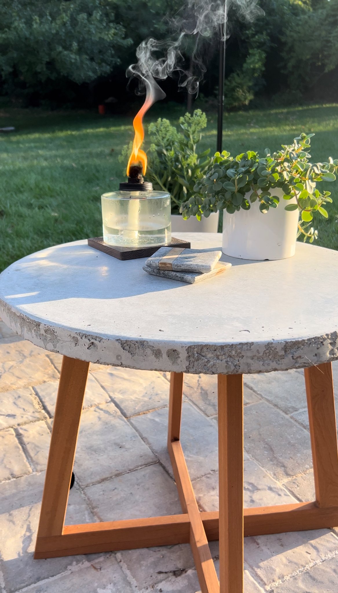 Outdoor Concrete Side Table