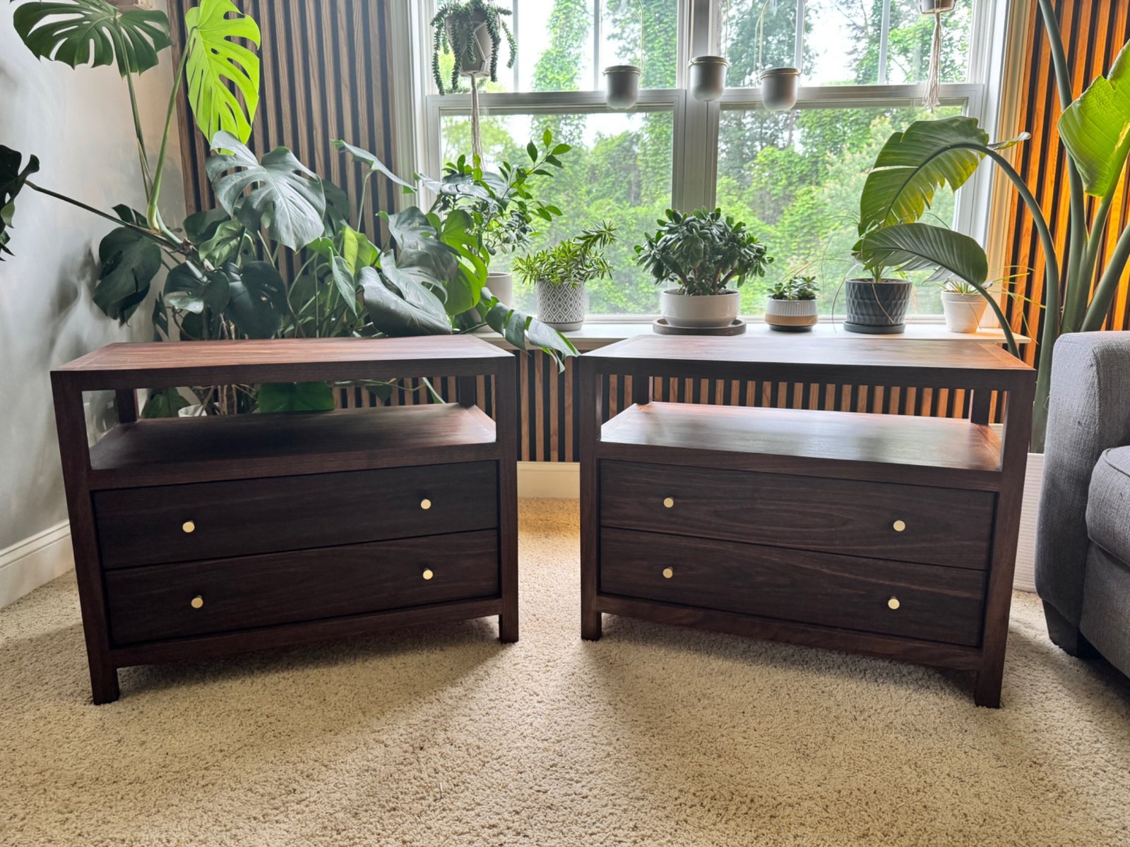 Walnut Modern Nightstands